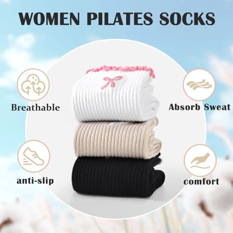 Pilates Yoga &A - Профессиональные носки для йоги, хлопковые с